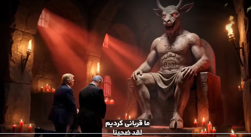 انیمیشن دیدنی از نوکری بت بعل توسط ترامپ و نتانیاهو و نابودی بت بعل توسط ایران